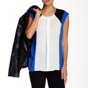 Kut from the Kloth Color Block Sleeveless Blouse